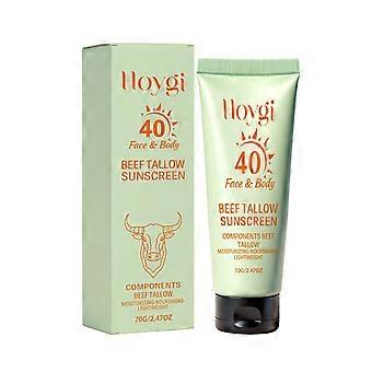 Protetor solar facial e corporal à base de sebo bovino FPS 40, seguro para os recifes de coral, fórmula leve e não oleosa, hidratante, para uso diário, tamanho viagem 70g