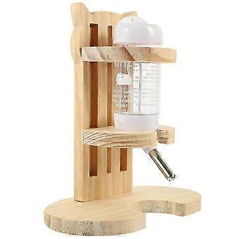 Hamster-Trinkflasche für Kleintiere mit Ständer, Naturholz-Design, auslaufsicher, 1 Set