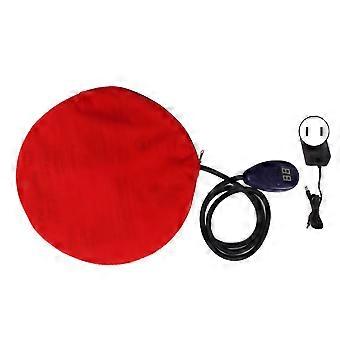 Pet Heating Pad 7 Temperature Settings Dogs Cats Electric Heated Pad with Auto Power Off for Home Indoor Red Round 30cm / 11.8in US Plug
