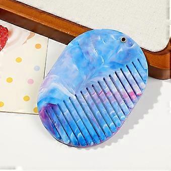 Marble Print Hair Comb Portable With Mirror Foldable Travel Makeup Mirror Acrylic Comb 2 In 1 For Women Hair Accessories