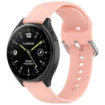 For Xiaomi Watch 2 high quality silicone solid color bracelet metal buckle watch replacement arm band size L pink
