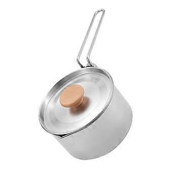 Camping Cookware Set Stainless Steel Pot Lightweight Durable Easy Clean for Hiking and Picnic