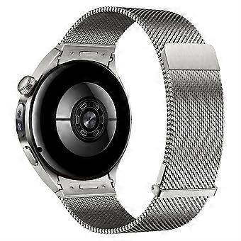 For Huawei Watch 5 46mm Milanese Strap Stainless Steel Magnetic Two-Section Mesh Band