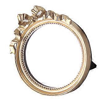 Women Small Resin Makeup Mirror for Daily Use 1Pcs Round Bowknot Mirror