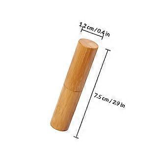 DIY Lipstick Tube Bamboo Lip Color Bottle for Women Use 2Pcs Golden