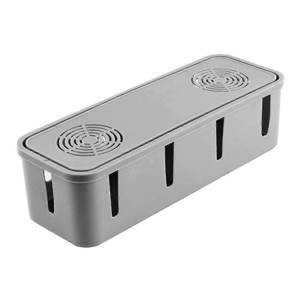 1Pc Indoor Use Socket Holder Cable Organizer Box Plastic Socket Organizer Box (Grey)