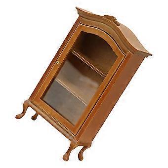 Mini Cabinet Ornament for Decoration with Brown Wooden Miniature Bookcase