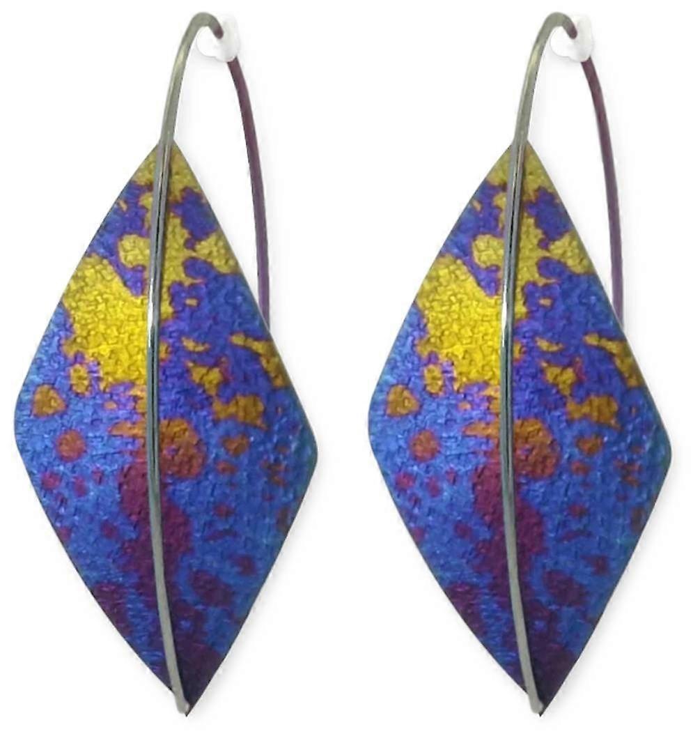 Ti2 Titanium Kite Drops Earrings - Blue