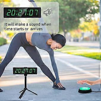 Reloj temporizador para gimnasio con botón de cronómetro, cronómetro digital grande con cuenta regresiva y soporte. Enchufe estadounidense.