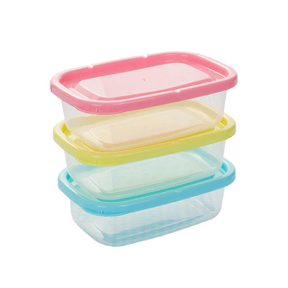 Plastic Crisper Mini Rectangular Food Container for Kitchen Use 4Pcs