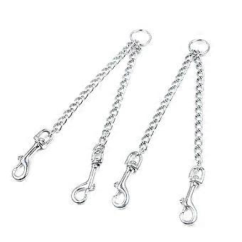 Double Metal Coupler Pet Dog Chain Leash for Large Medium Dogs Walking Train(3.0mm*50cm)