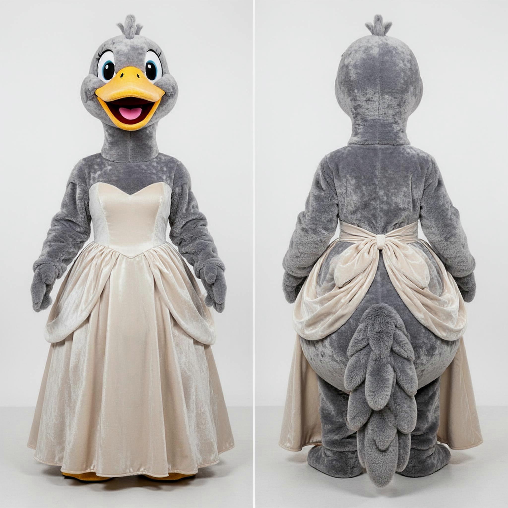 MASTICOT Ivory Feathered Swan Mascot