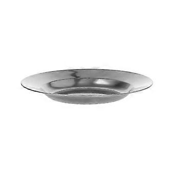 Stainless Steel Round Dinner Plate Dish Tray Food Container Outdoor Camping Pic Silver