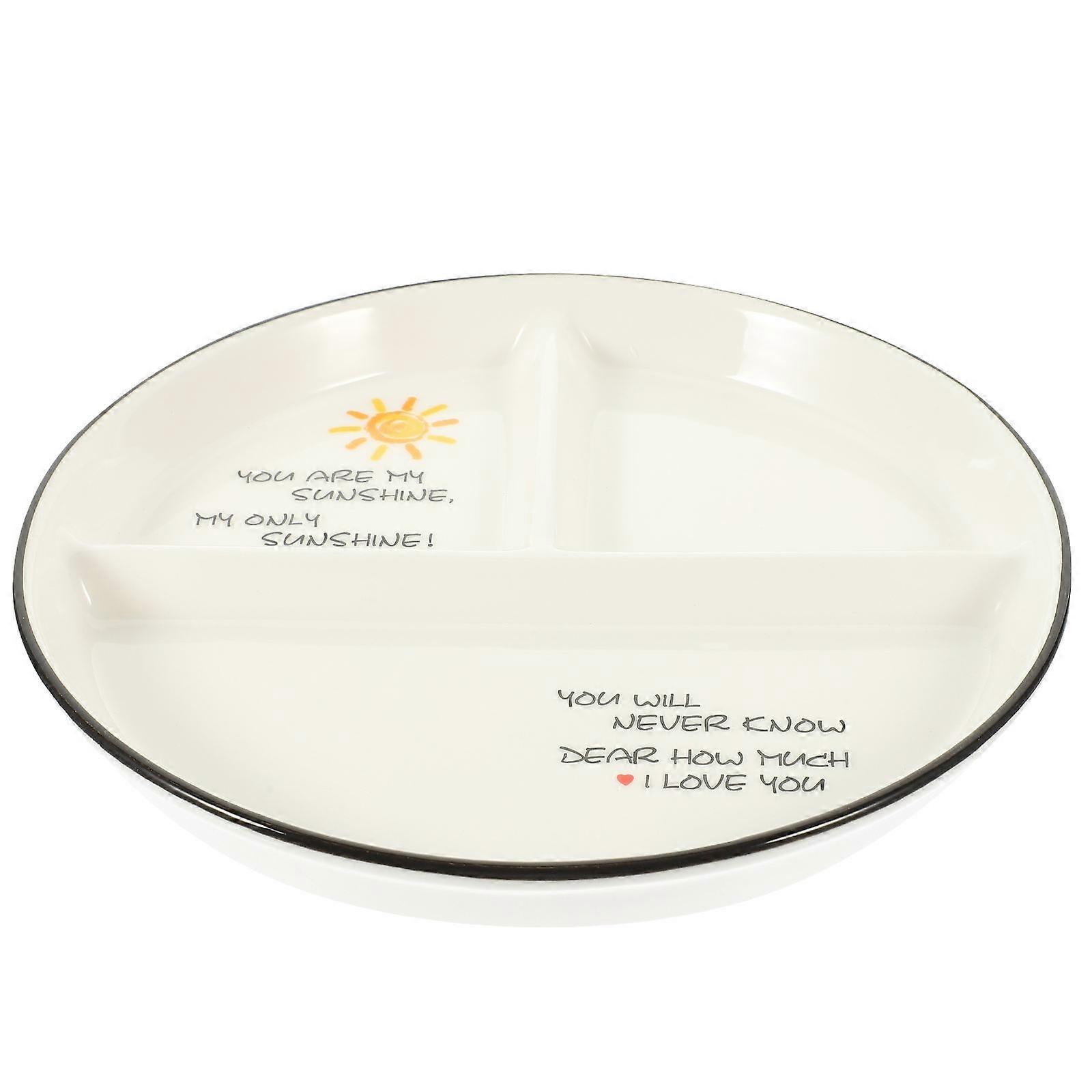 Ceramic Divided Plate for Holding Ash with Single Compartment Serving Dish