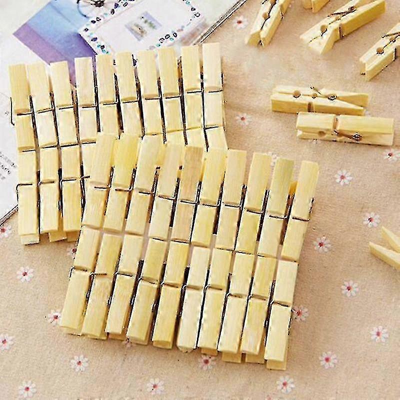 Bamboo Clothes Pegs 20pcs Windproof