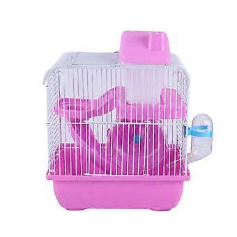 Chinchilla Cage Double Layer for Pet Use 1 Pcs Pink Portable Pet House