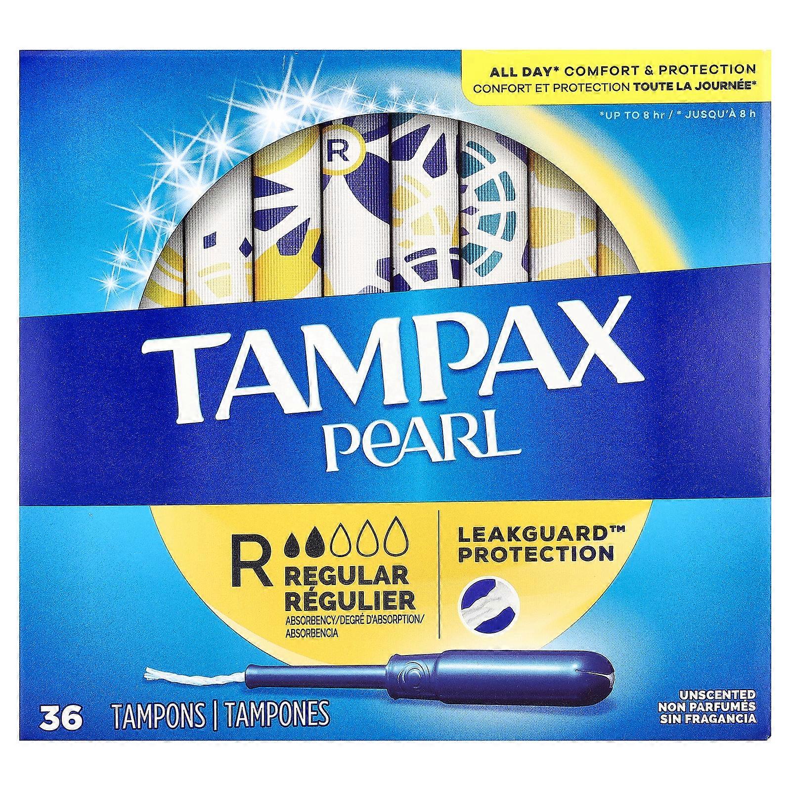 2 x Tampax, Pearl, Regular, Unscented, 36 Tampons