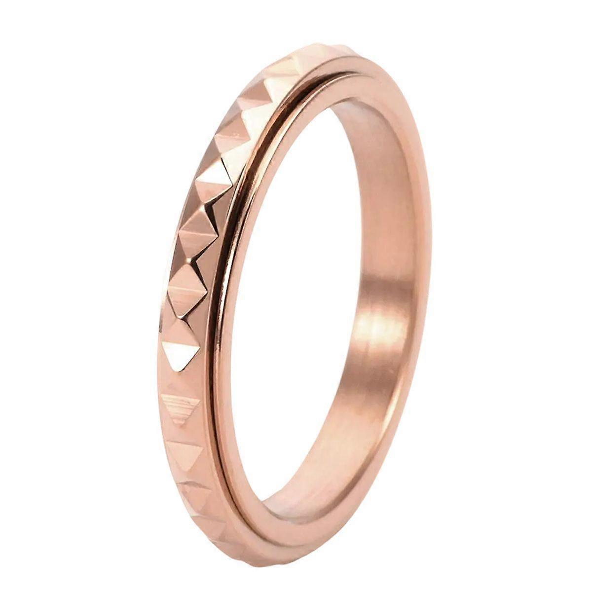 Stackable Triangle Wedding Band Rotating Anxiety Relief Ring
