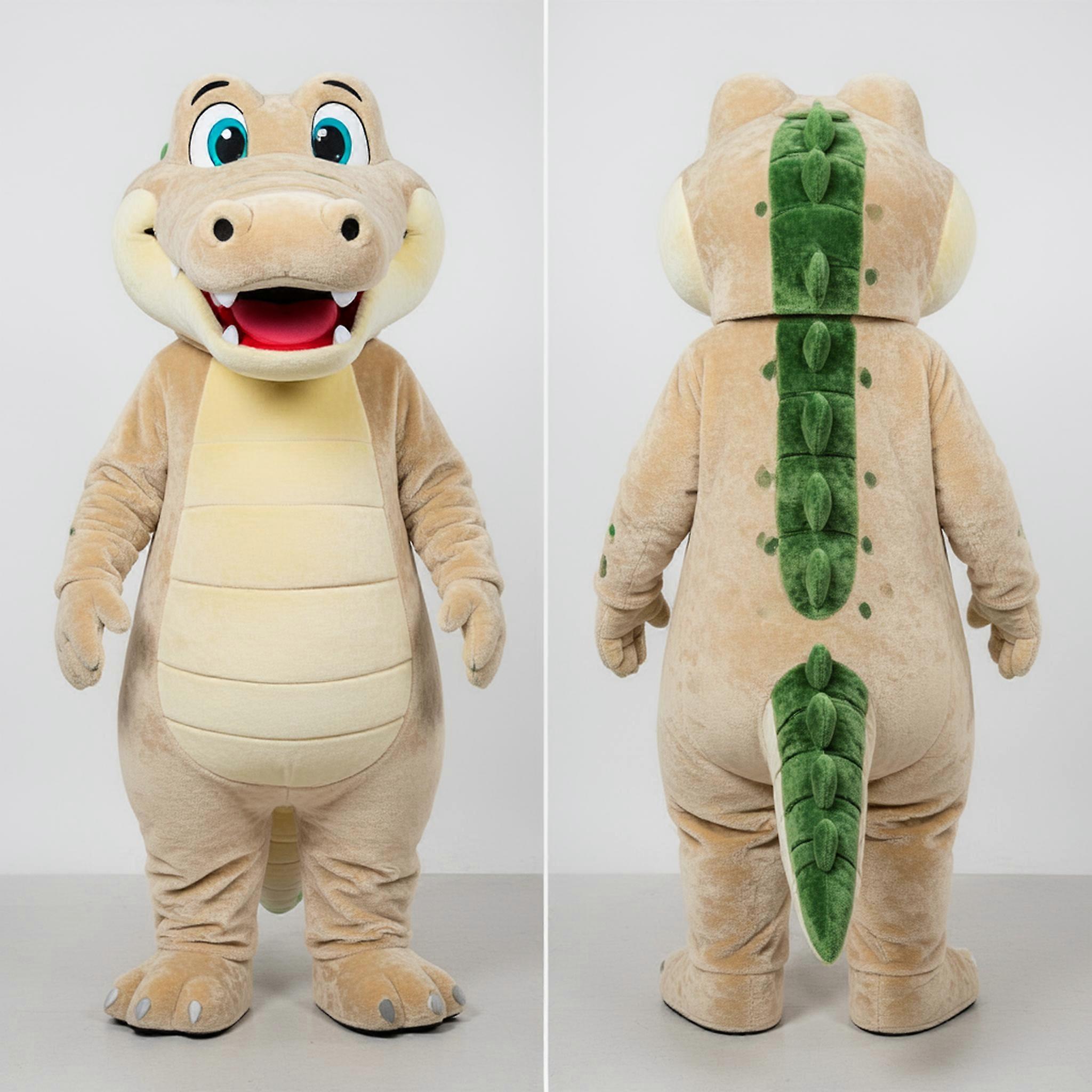 MASTICOT Beige Plush Scaled Crocodile Mascot