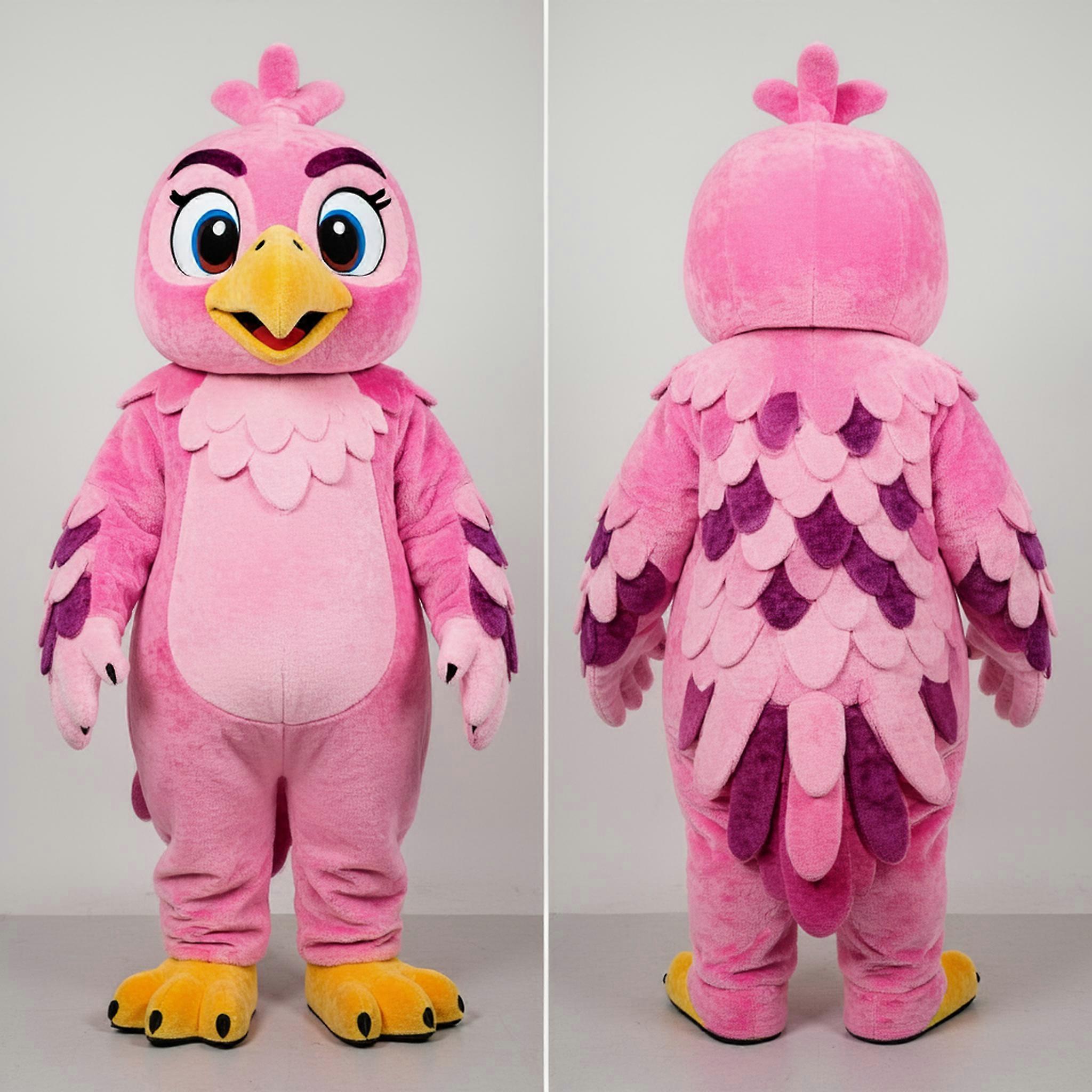 MASTICOT Pink Vibrant Feathered Hawk Mascot