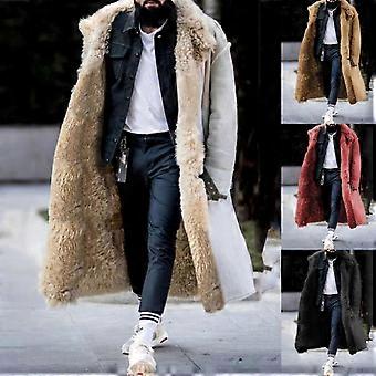 Men's Thick Fur Winter Jacket Mid Length Plus Size Design Outwear Ideal Gift For Extreme Winters