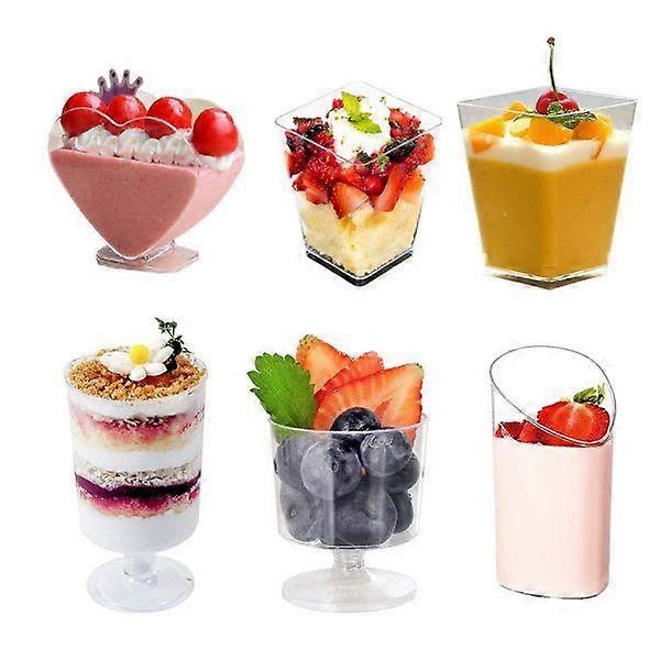 20 Plastic Mousse Dessert Cups