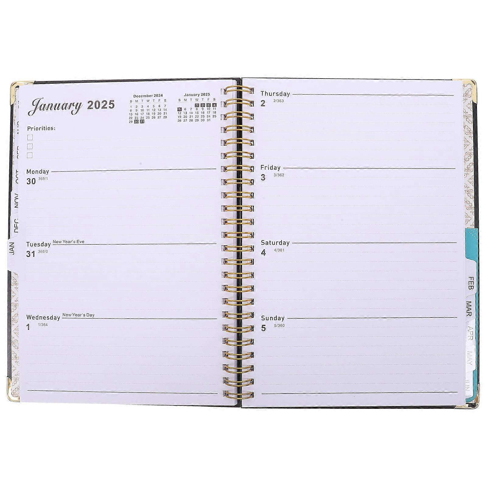 Multi-Function Notebook Black Coil Notepad for Daily Use