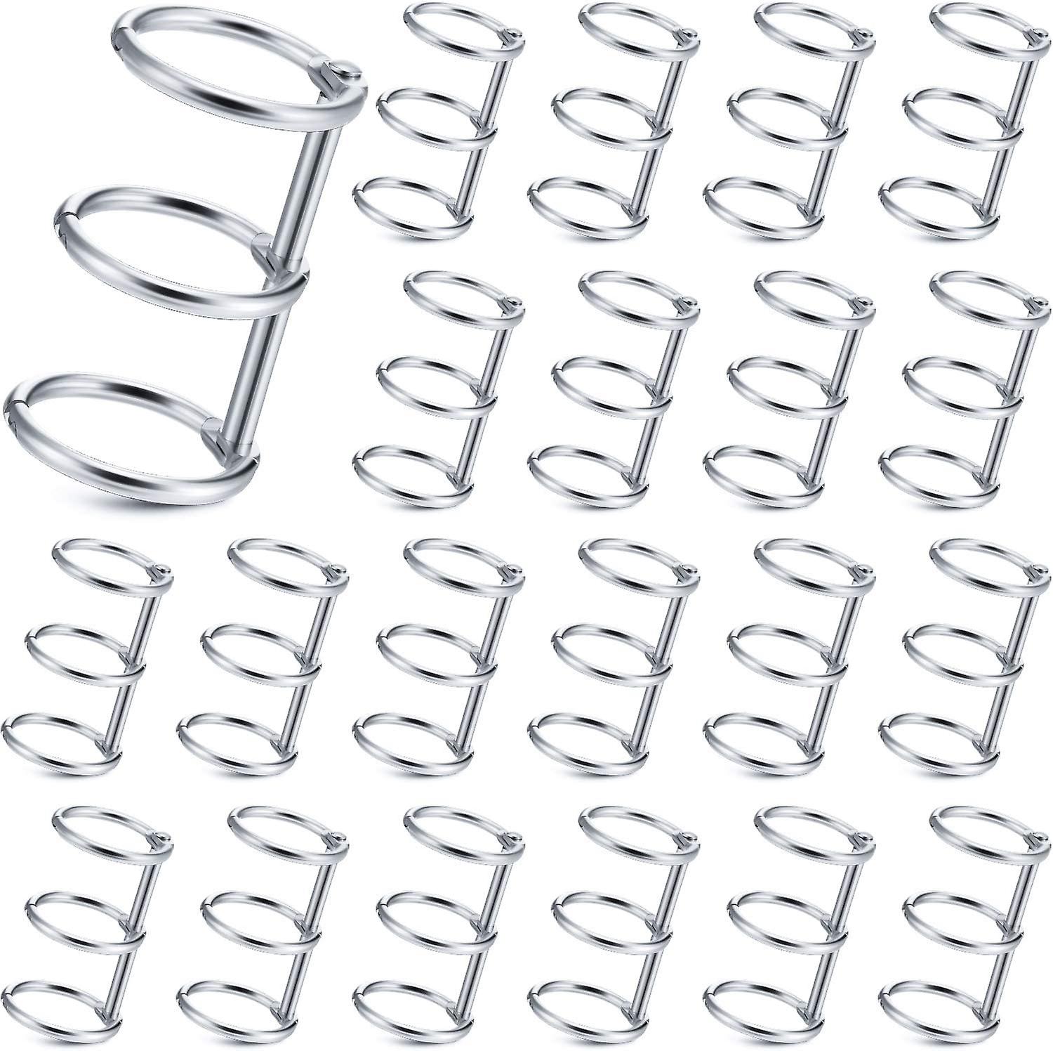 20 Pieces 3 Ring Metal Loose Leaf Binders Book Rings Snap Split Hinged with 20 mm Inner Diameter for DIY Travel Diary, Photo Album, Binding Spines Com