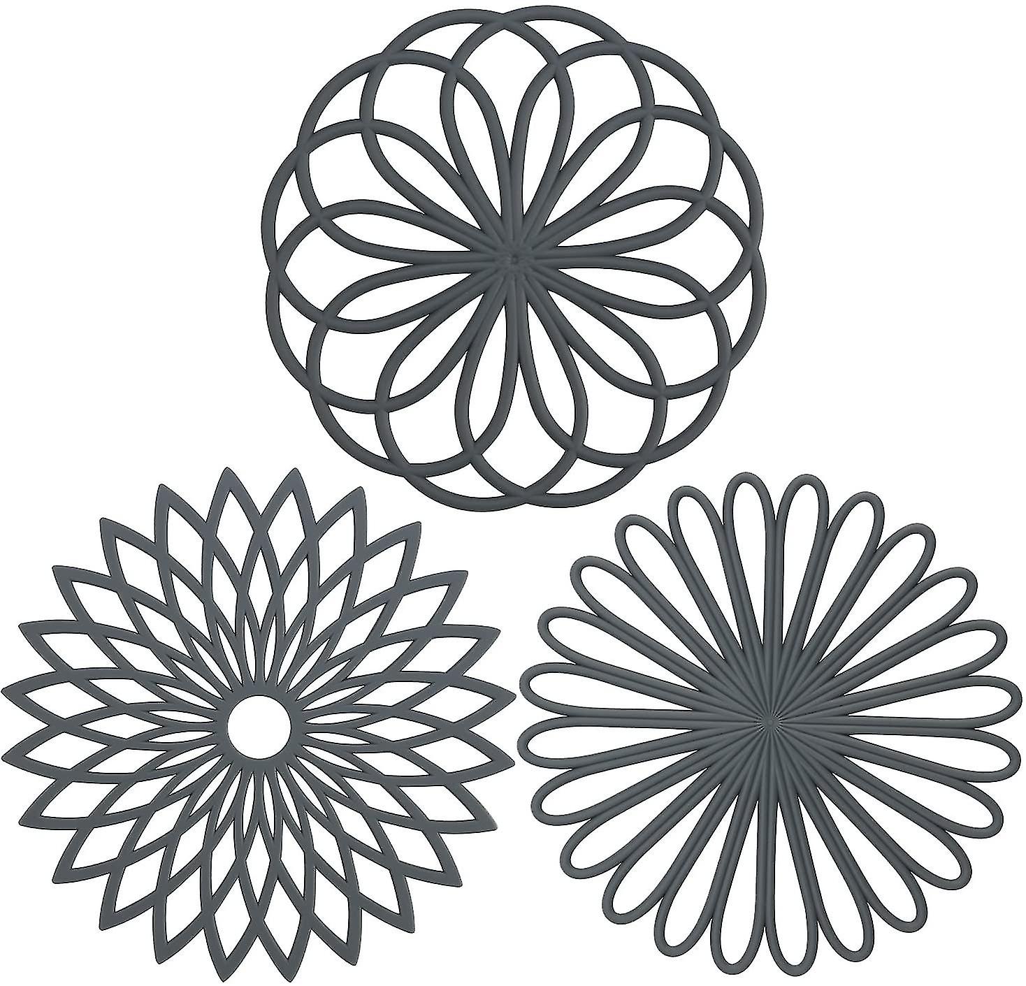 3 Set Silicone Coaster Mat Interestingly Carved Multi-use - Durable Non-slip