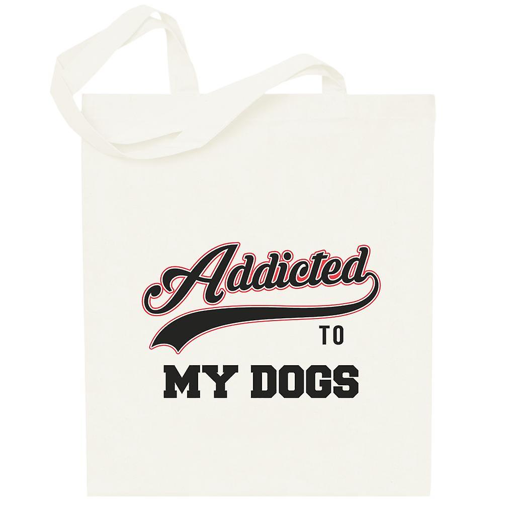 Addicted To My Dogs Baseball Style Totebag