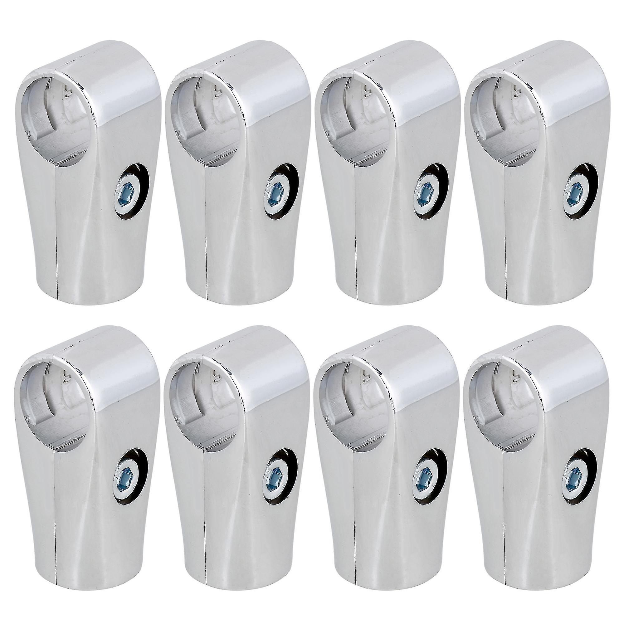 8pcs Display Rack Clamp Fittings 25mm Inner Dia Two-way Tube Connectors