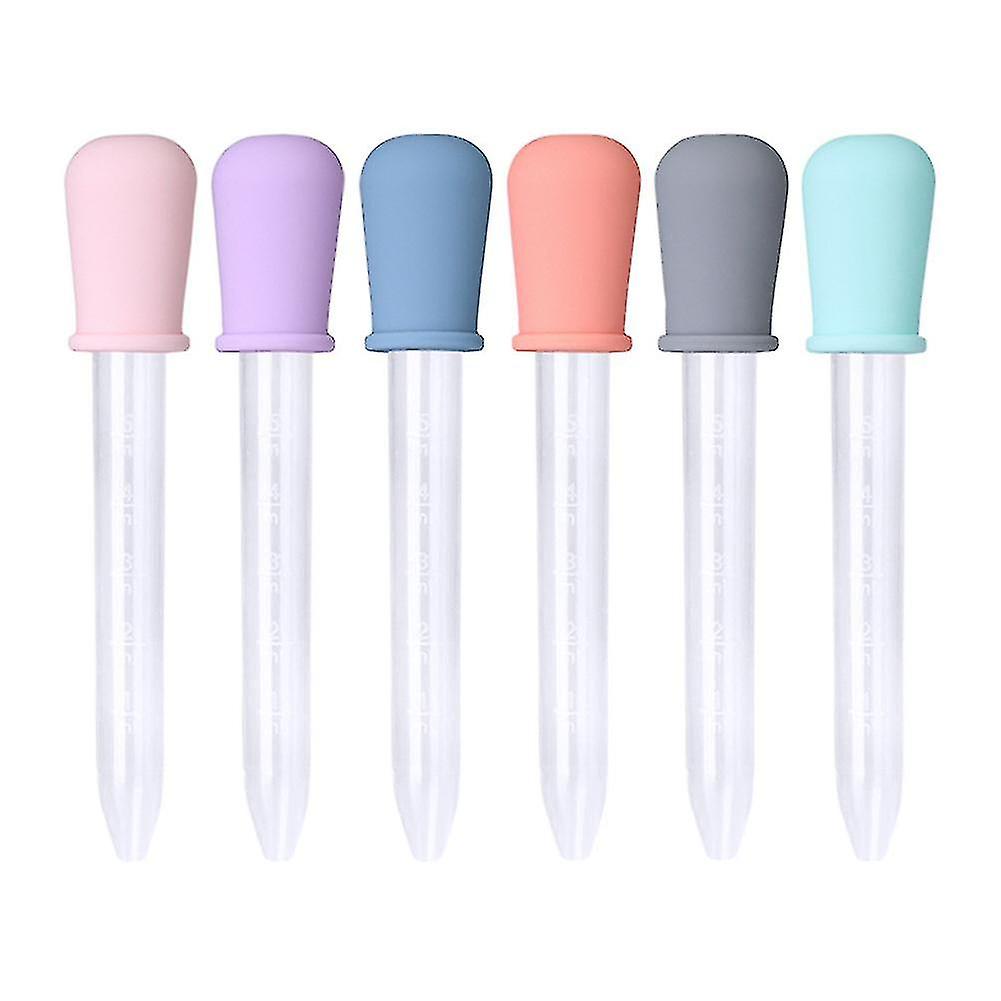 6pcs Scale Liquid Dropper With Silicone Soft Suction Ball For Baby Feeding SXQ