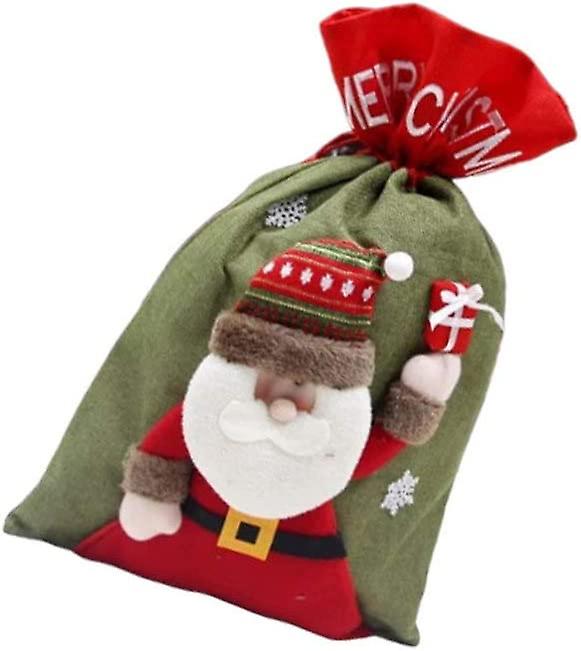 Candy Bag Santa Sacks Gift Bag Cookie Drawstring Bag 3D Doll Bundle Pockets Party