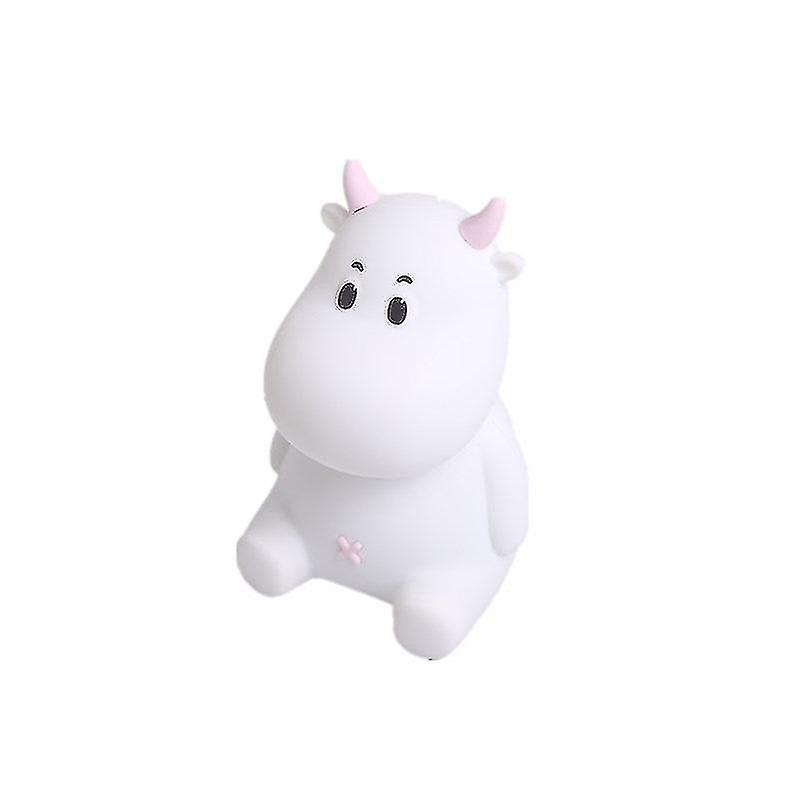 Adjustable Color Changing Led Night Light Dull Cow Silicone Timing Breathing Light