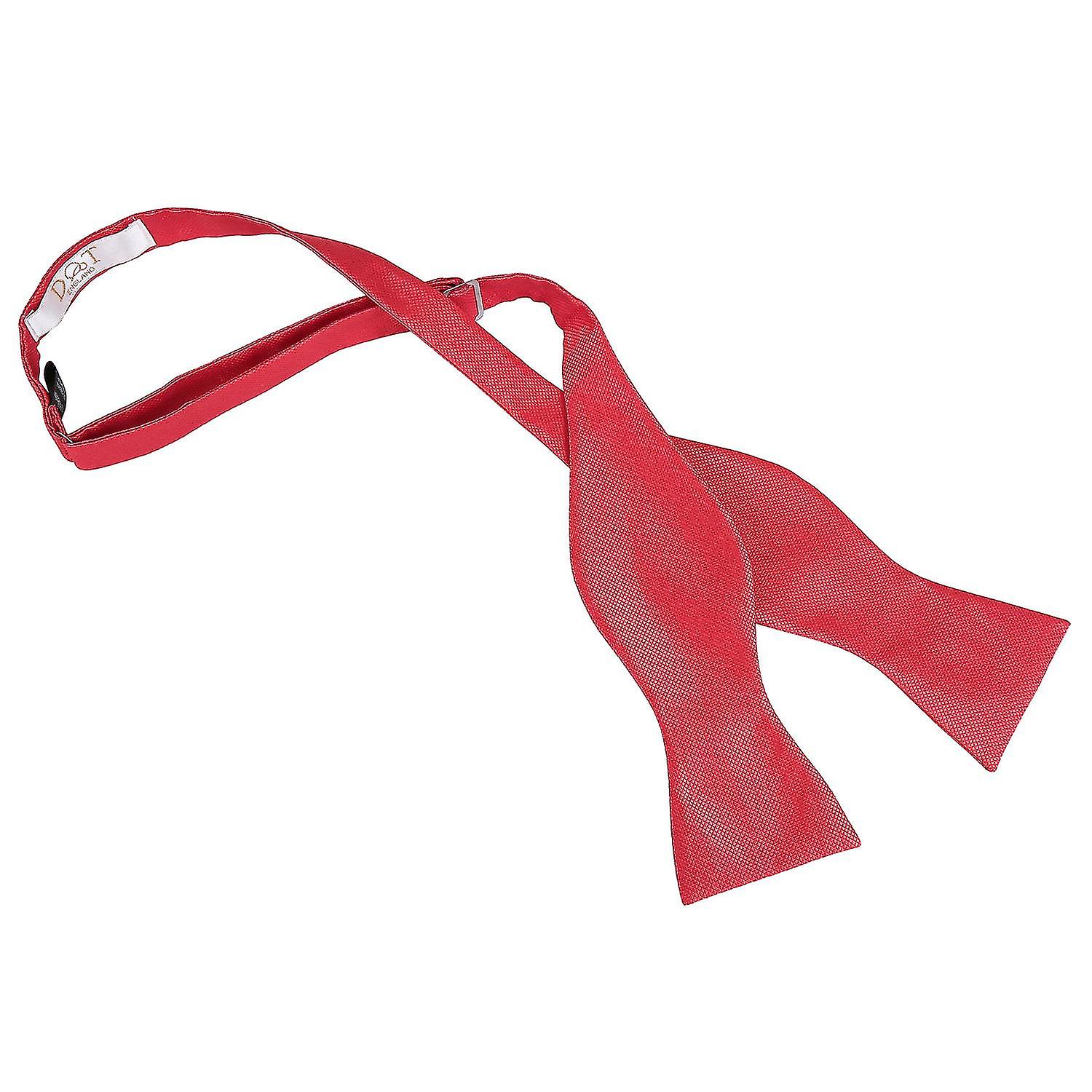 Red Solid Check Self-Tie Bow Tie