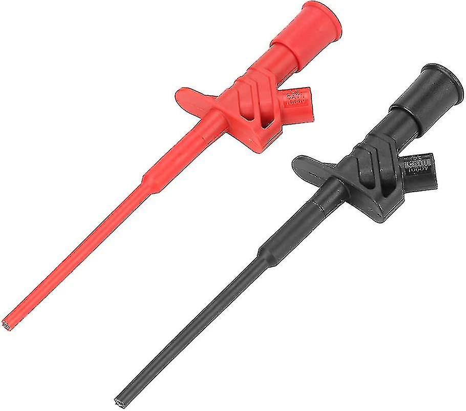Current High Voltage Digital Meter Professional Test Hook Clips High Voltage Flexible Test Probe Insulation Quickblack+red