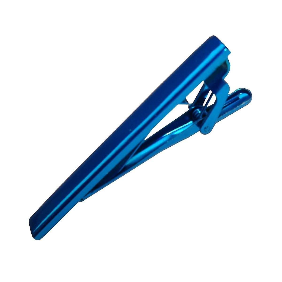 Bassin and Brown Plain Metallic Tie Bar - Blue