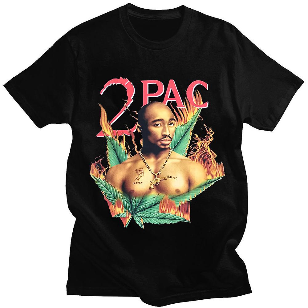 2 Pac Tupac Hip Hop Tshirts Graphic T Shirt Υψηλής ποιότητας κοντά μανίκια Teeshirts Oversized Leisure Sportswear O λαιμός βαμβακερά μπλουζάκια