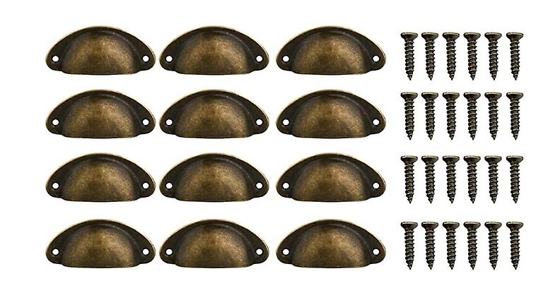 12 Pieces Wrist Cupboard Handle Shell Drawer Pulls Retro Vintage Furniture Handle Retro Knob Drawer Pulls with Screws