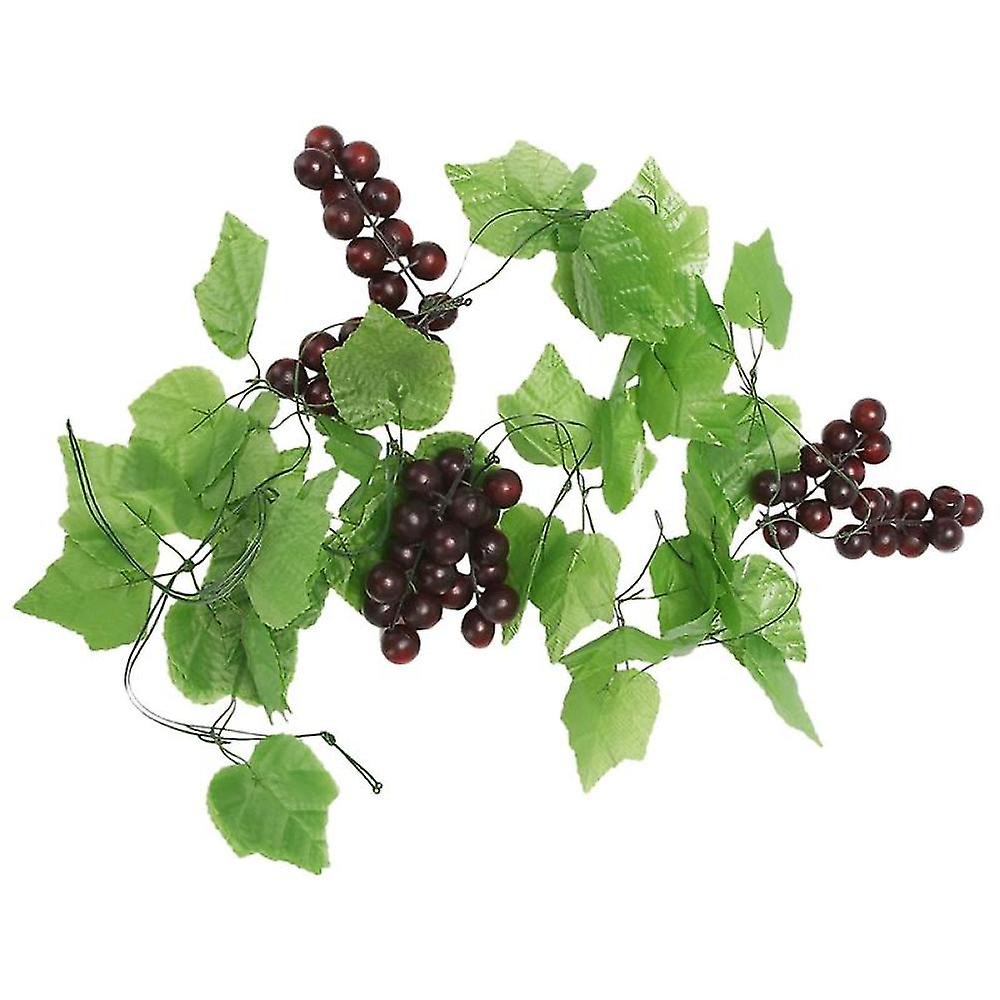 2x Artificial Grape Vine Garland Fruit Compatible Home Garden Decoration