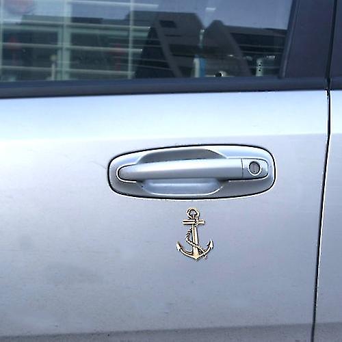 Pegatina de metal automática con forma de anclaje (color: oro)