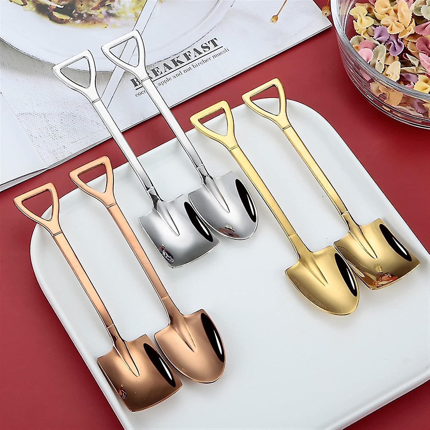 6, Two Different Shapes Of Ice Cream Scoops (colors: Rose Gold  Silver  Gold)