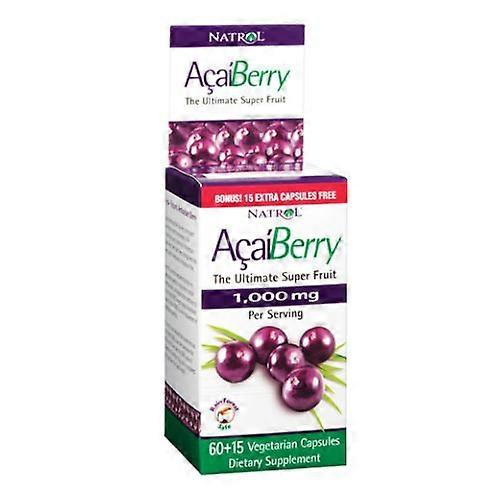 Natrol Acai,1000 mg ,60+15 Caps (Pack of 2)