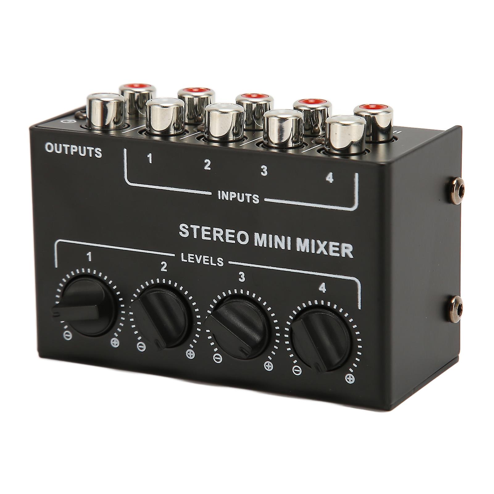 Passive Mixer 4 Channel Line Mixer Mini Sound Mixer Stereo Line Mixer for Tuning Mixing Instruments Playback Devices