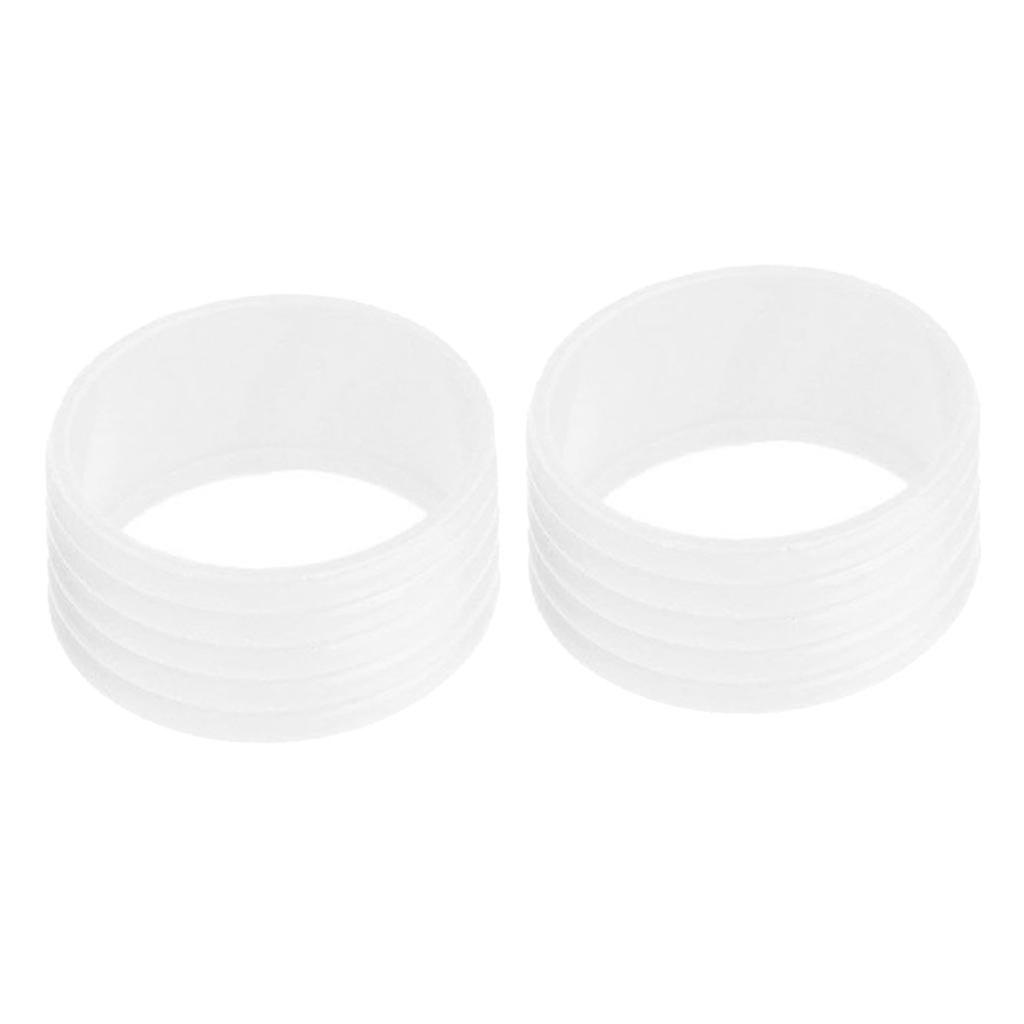 2pcs Silicone Tennis Racket Grip Ring Racquet Handle Overgrip Loop White