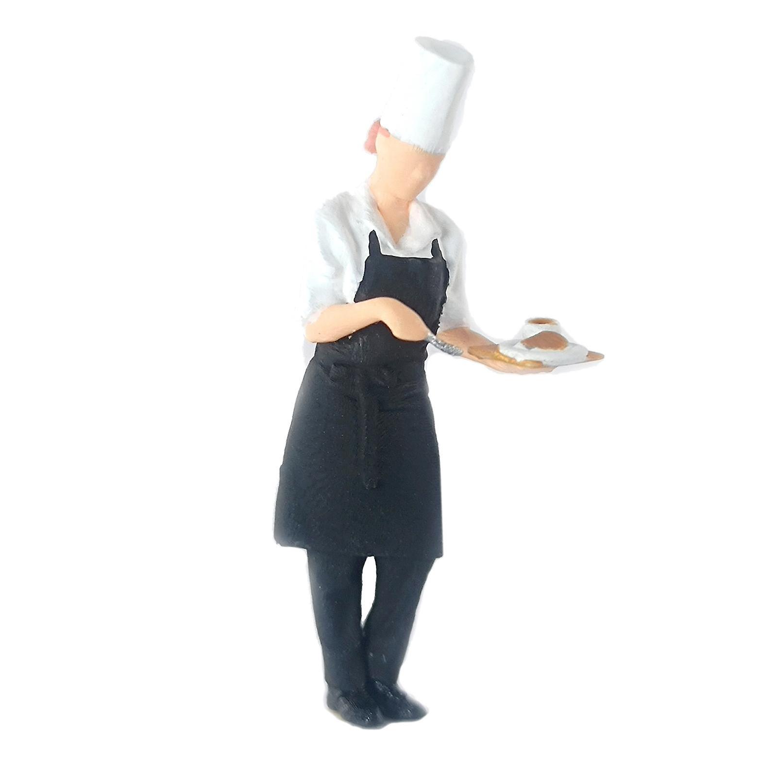 Cook Chef Figurines Building Scene 1:64 Scale Painted Figures Chef White