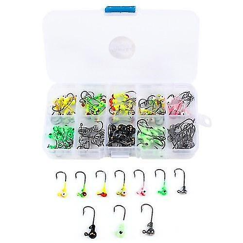 Fishing Hooks 100pcs/box Multicolor Jig Head Hooks With Single Hook