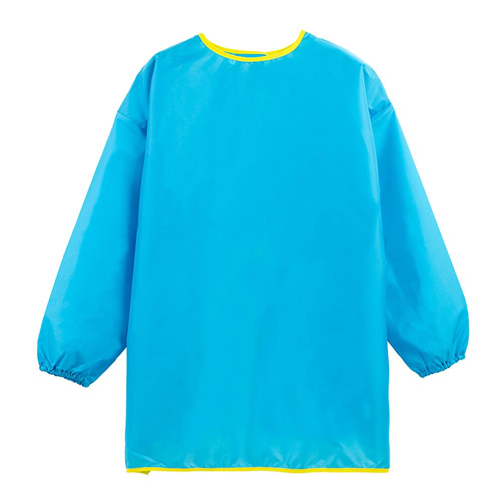 Fianao Kids Solid Color Waterproof Long Sleeve Painting Apron Feeding Smock Bib Coat