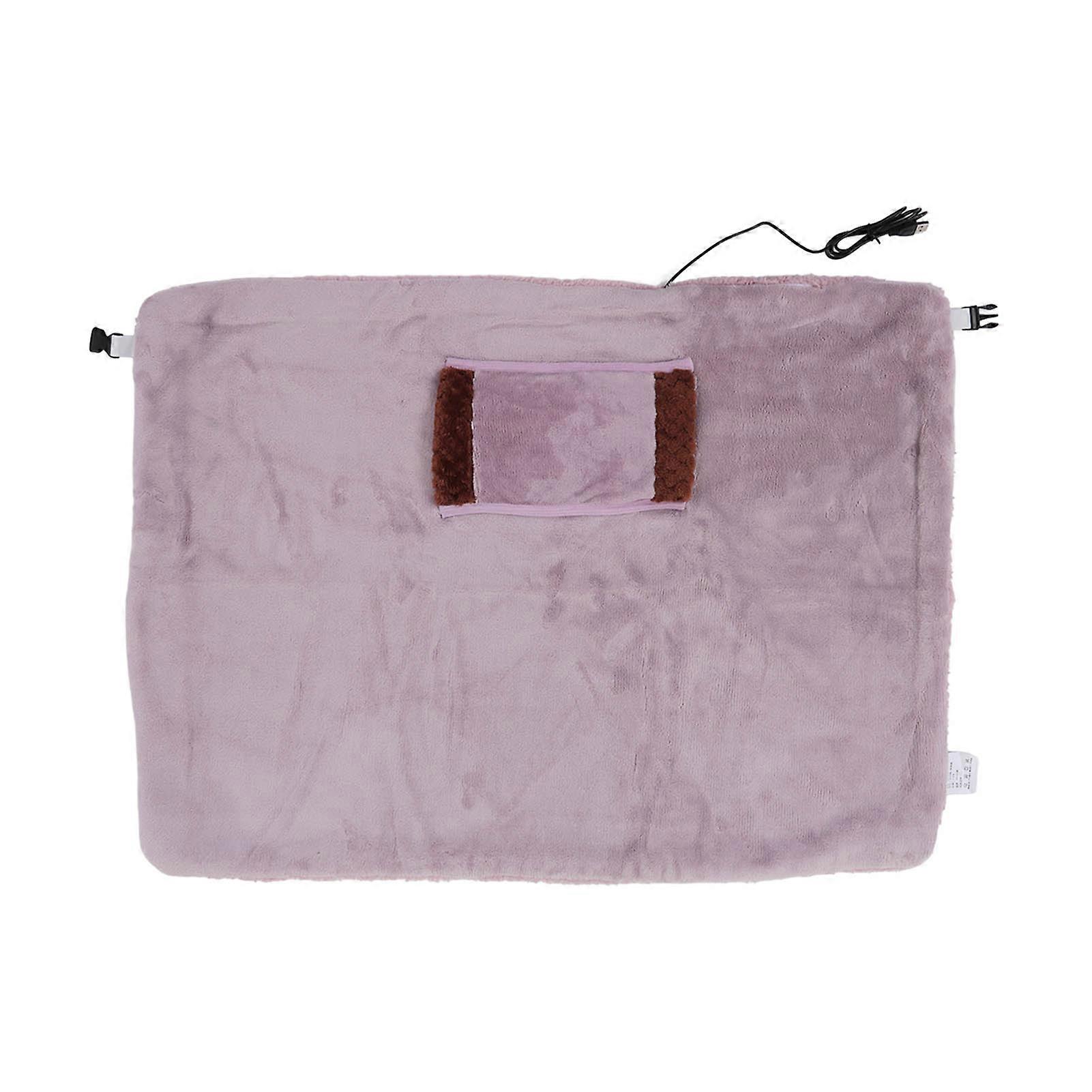 Qukaim U S B Flannel Heating Blanket Heated Warm Shawl, USB Flannel Heating Blanket for Home Office, Pinkish Purple