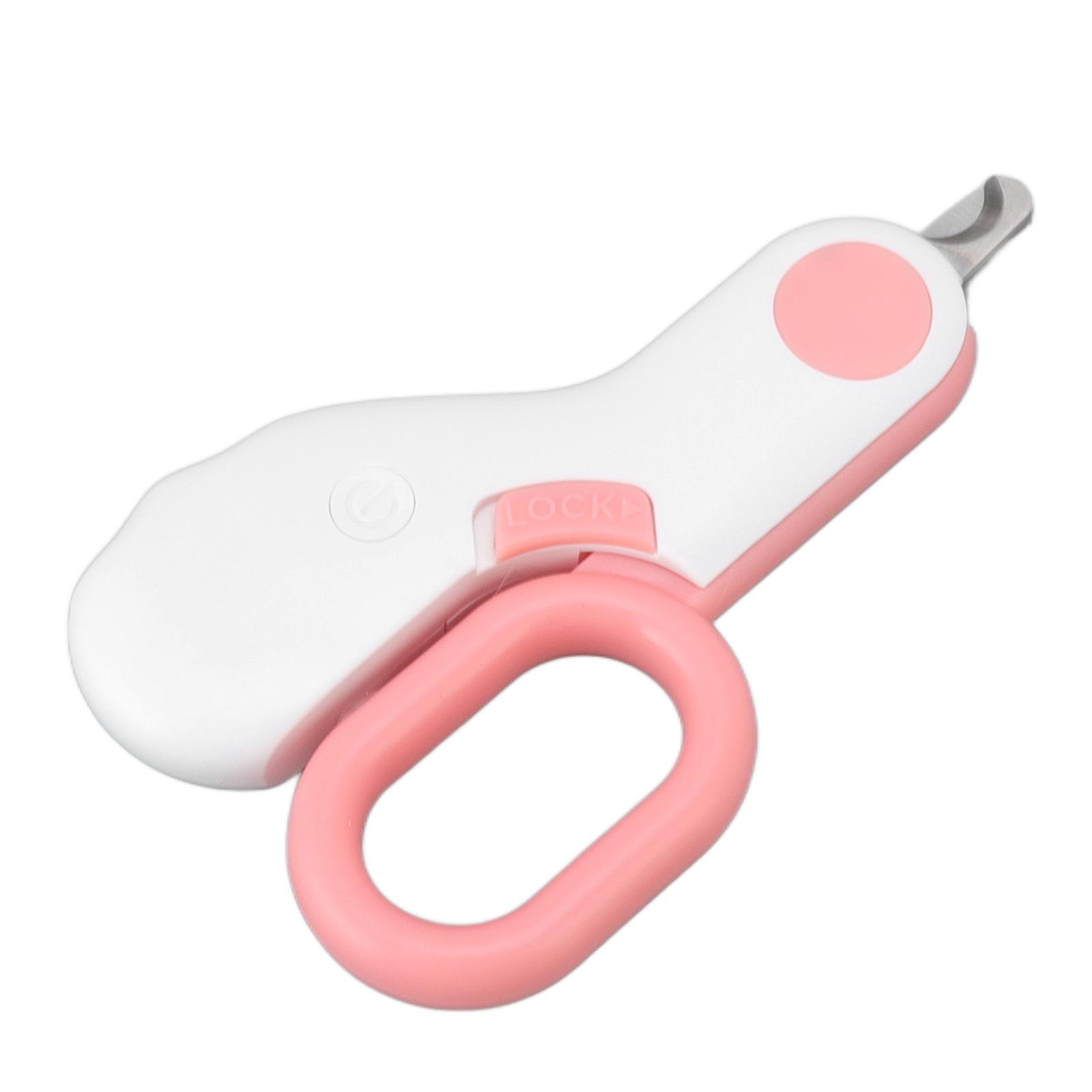 Cat Nail Clippers Professional Pet Claw Trimmer with LED Light for Cat Kitten Puppy Rabbit Hamster Pink 